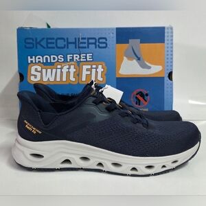 Skechers Swift Fit Hands Free Sneakers Men’s  10.5 Navy Memory Foam Shoes New